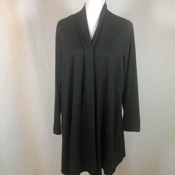 🖤 Elegant Black Soft-Drape Open Front Jacket — Flattering, Flowy - Picture 5 of 9